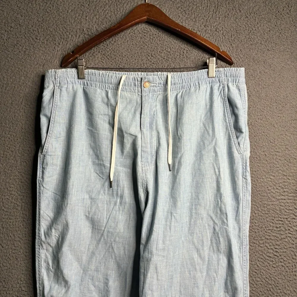 Polo Ralph Lauren Classic Fit Pant Men 2XL Blue Elastic Waist Drawstring Pony